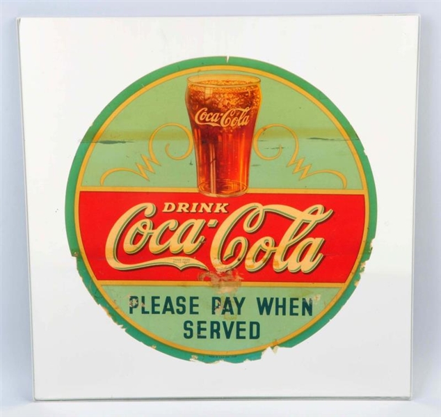 HARD TO FIND 1930S COCA-COLA WINDOW DECAL.        