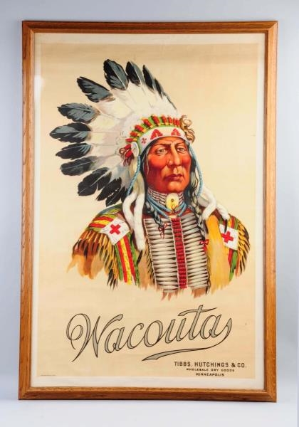 WACOUTA LARGE PAPER POSTER WITH INDIAN CHIEF.     