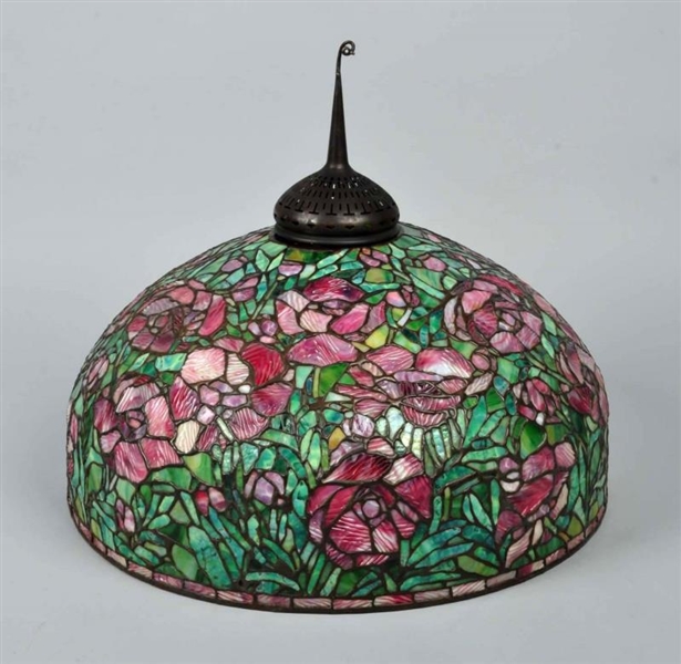 LARGE STAINED GLASS LAMP SHADE.                   