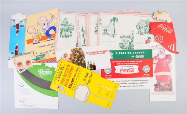 LOT OF ASSORTED SODA PAPER ITEMS.                 