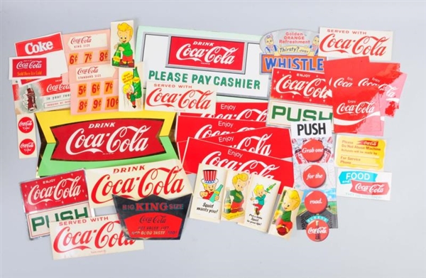 LARGE LOT OF SODA ADVERTISING STICKERS.           