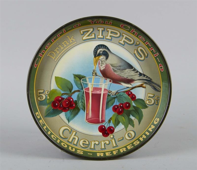 DRINK ZIPPS CHERRI-O ROUND TIN SERVING TRAY      