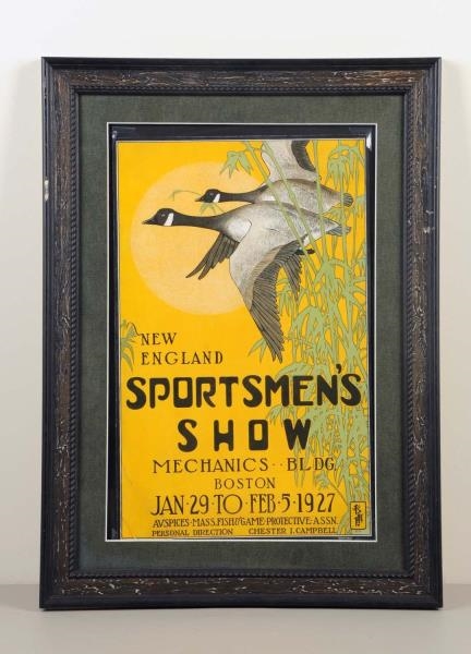 1927 NEW ENGLAND SPORTSMENS SHOW POSTER.         