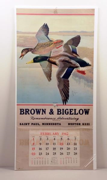 1942 BROWN AND BIGELOW ADVERTISING CALENDAR.      