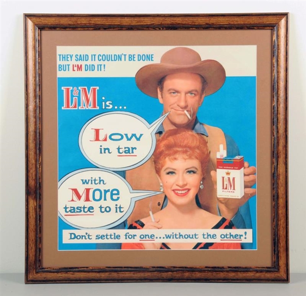 PAPER LITHO L&M CIGARETTES ADVERTISING POSTER.    