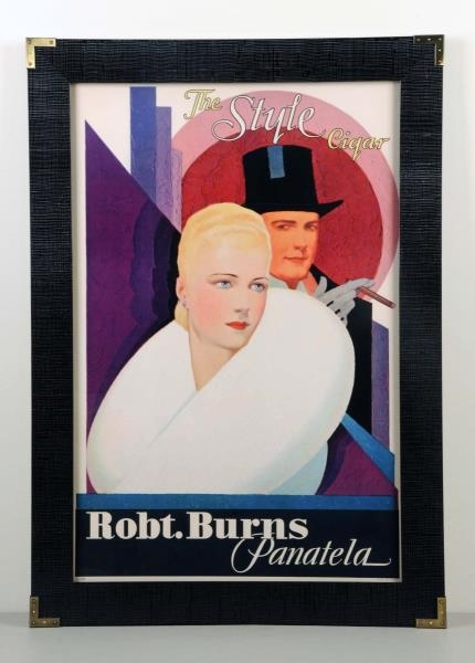 THE STYLE CIGAR BY ROBERT BURNS ADVERTISING SIGN. 