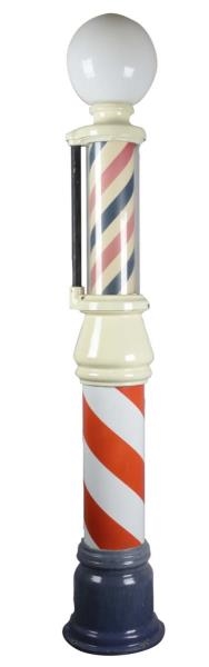 LARGE PAIDAR PORCELAIN BARBER POLE WITH GLOBE     