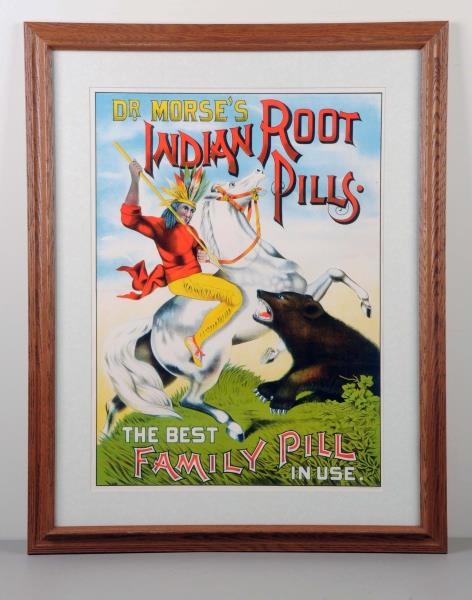 DR. MORSES INDIAN ROOT PILLS ADVERTISING POSTER. 