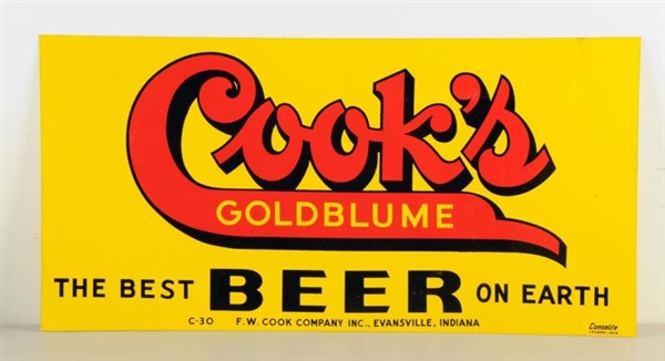 COOKS GOLDBLUME BEER TIN SIGN.                   