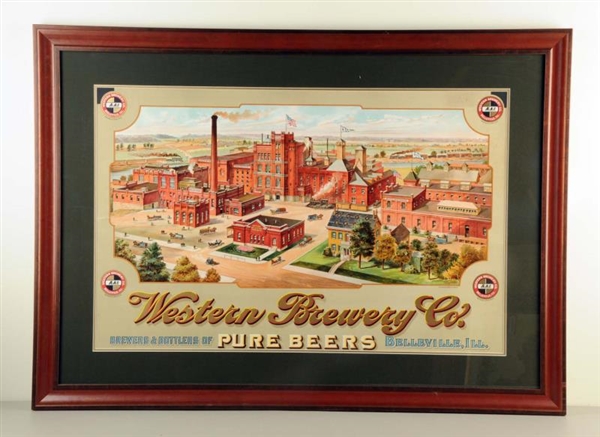 WESTERN BREWERY COMPANY BUILDING LITHOGRAPH SIGN. 