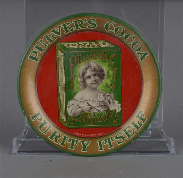 PULVERS COCOA ROUND ADVERTISING TIP TRAY         