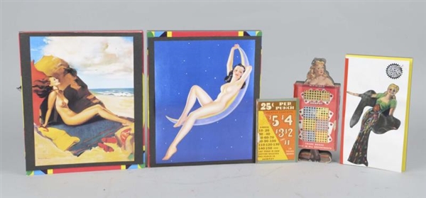 LOT OF 4: UNUSED PIN-UP PUSH BOARDS               