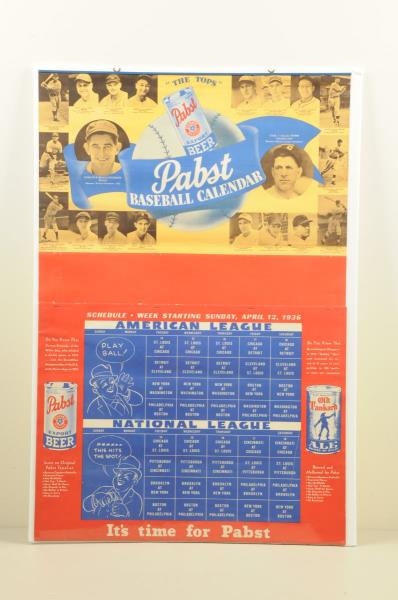 1936 PABST BEER BASEBALL CALENDAR.                