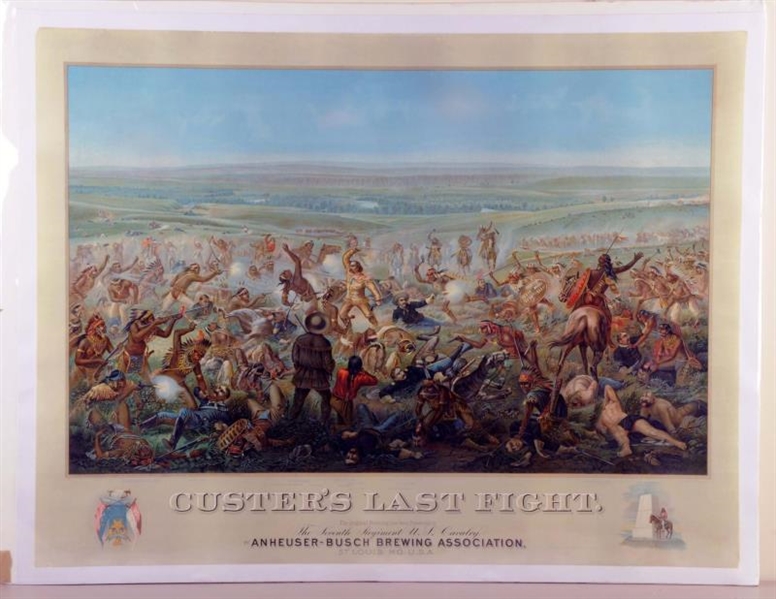 ANHEUSER-BUSCH CUSTERS LAST FIGHT LITHOGRAPH.    