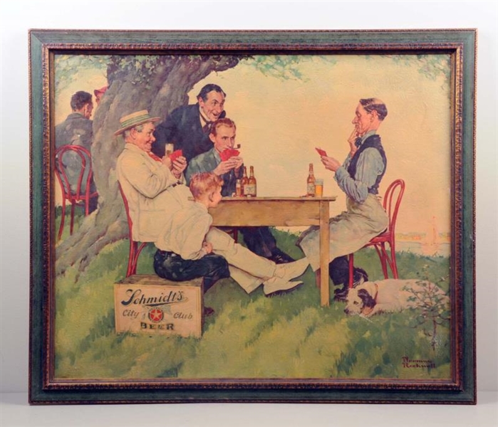 SCHMIDTS CITY CLUB BEER NORMAN ROCKWELL PAINTING.
