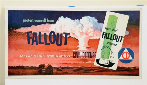 1958 CIVIL DEFENSE NUCLEAR FALLOUT POSTER.        