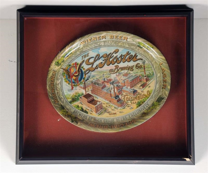 THE L. HOSTER BREWING CO. TIN LITHOGRAPH TRAY.    