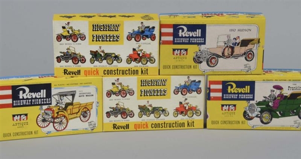 LOT OF 5: REVELL & HIGHWAY PIONEERS MODEL CAR KITS
