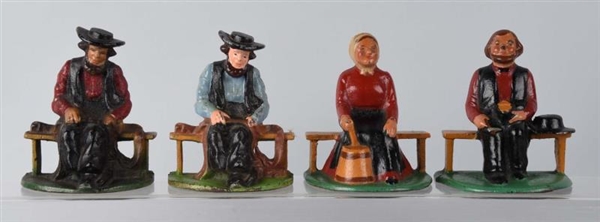 CAST IRON ASSORTED AMISH FIGURE BOOKENDS          