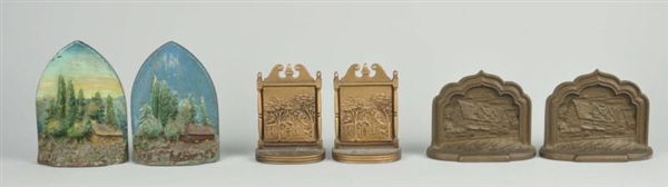 CAST IRON ASSORTED COTTAGE BOOKENDS.              