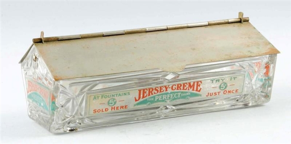 EARLY 1900S JERSEY-CREME STRAW DISPENSER .        