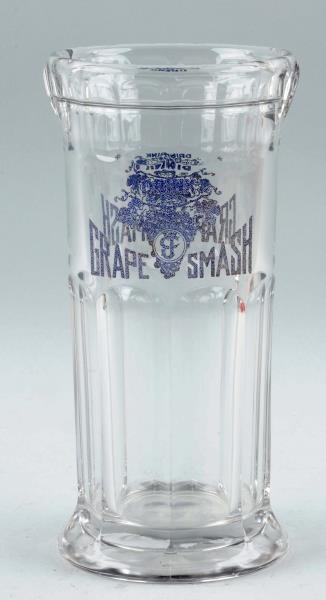 "DRINK GRAPE SMASH" GLASS STRAW HOLDER.           