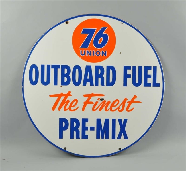 UNION 76 OUTBOARD FUEL DOUBLE SIDED PORCELAIN SIGN