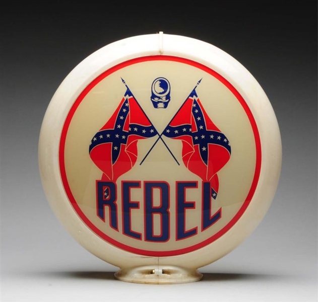 REBEL SINGLE GLASS LENS WITH CROSSED FLAGS GLOBE. 
