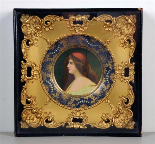 C. 1908 COCA - COLA VIENNA ART PLATE AND FRAME.   