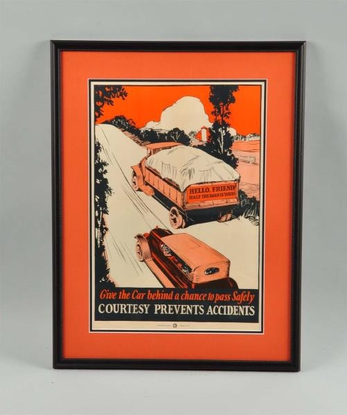C. 1920 AUTO SAFETY POSTER.                       