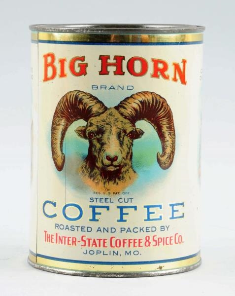 BIG HORN COFFEE TIN.                              