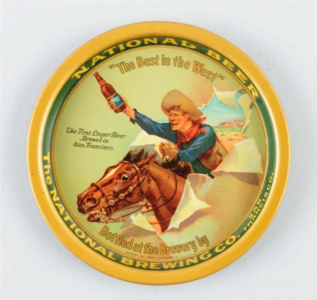 1905 - 1910 NATIONAL BEER CHANGE TRAY.            