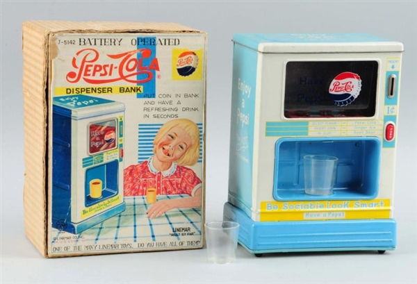 PEPSI-COLA TOY DISPENSING BANK IN A BOX.          
