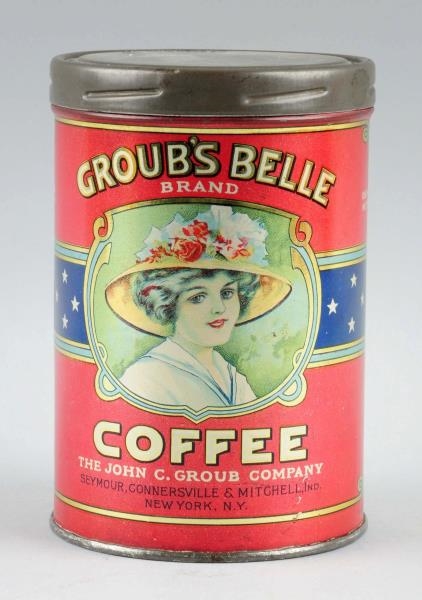 GROUBS BELLE COFFEE TIN.                         