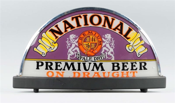 NATIONAL PREMIUM BEER ON DRAUGHT REVERSE GLASS.   