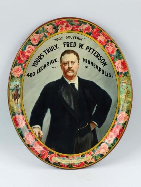 THEODORE ROOSEVELT ADVERTISING SERVING TRAY.      