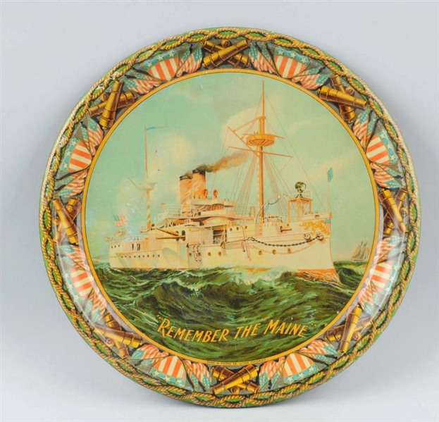 "REMEMBER THE MAINE" SERVING TRAY.                