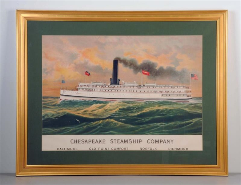 EARLY CHESAPEAKE STEAMSHIP CO. PAPER SIGN.        