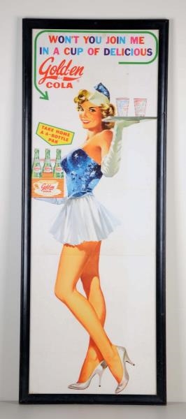 1940-50S GOLDEN COLA LARGE POSTER.               