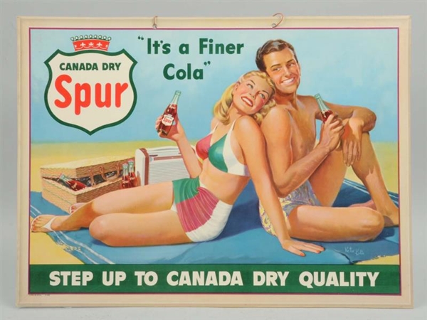 1950S EASEL-BACK CANADA DRY SPUR ADVERTISING SIGN