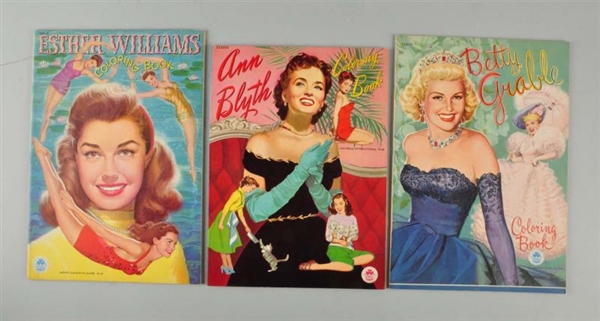 LOT OF 3: MOVIE STAR COLORING BOOKS.              
