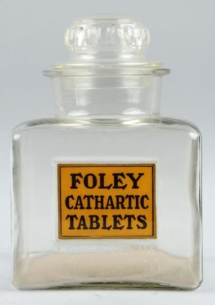 FOLEY CATHARTIC TABLETS DRUG STORE JAR.           