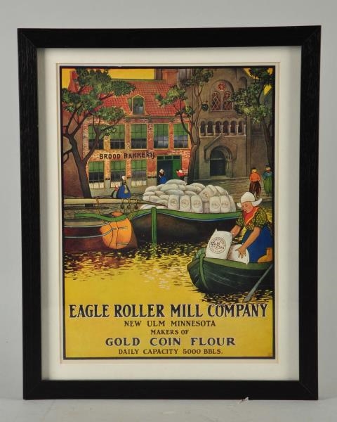 EAGLE ROLLER MILL GOLD COIN FLOUR SIGN.           