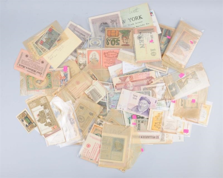 LARGE LOT OF FOREIGN PAPER CURRENCY.              