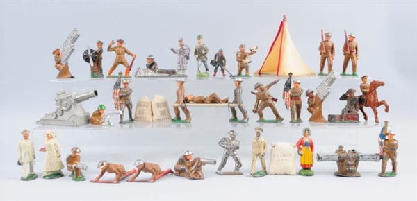 LOT OF MOSTLY DIE CAST BARCLAY MILITARY FIGURES.  