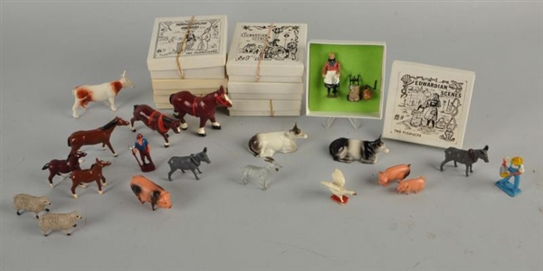 LOT OF LEAD FARM ANIMALS WITH BOXES.              