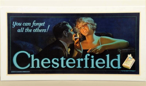 CHESTERFIELD CIGARETTES ADVERTISING POSTER.       