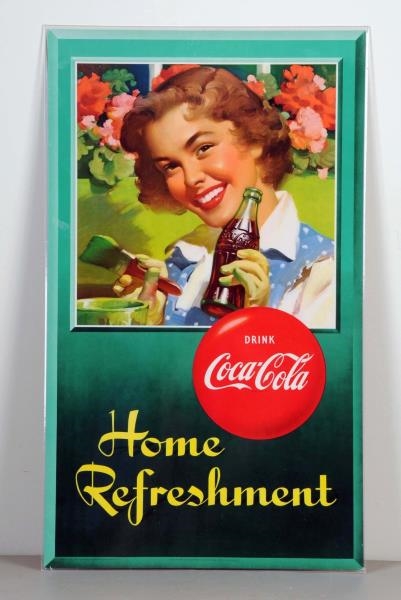 1950 TWO SIDED SMALL COCA - COLA POSTER.          