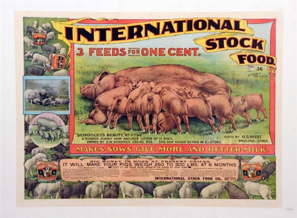 INTERNATIONAL STOCK FOOD SIGN.                    