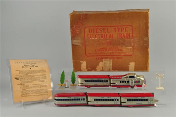 MARX DIESEL TYPE ELECTRIC TRAIN SET WITH BOX.     